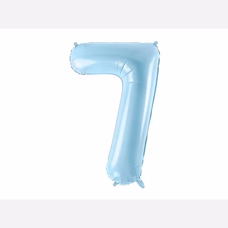 بادکنک فویلی عدد 7 آبی کم رنگ