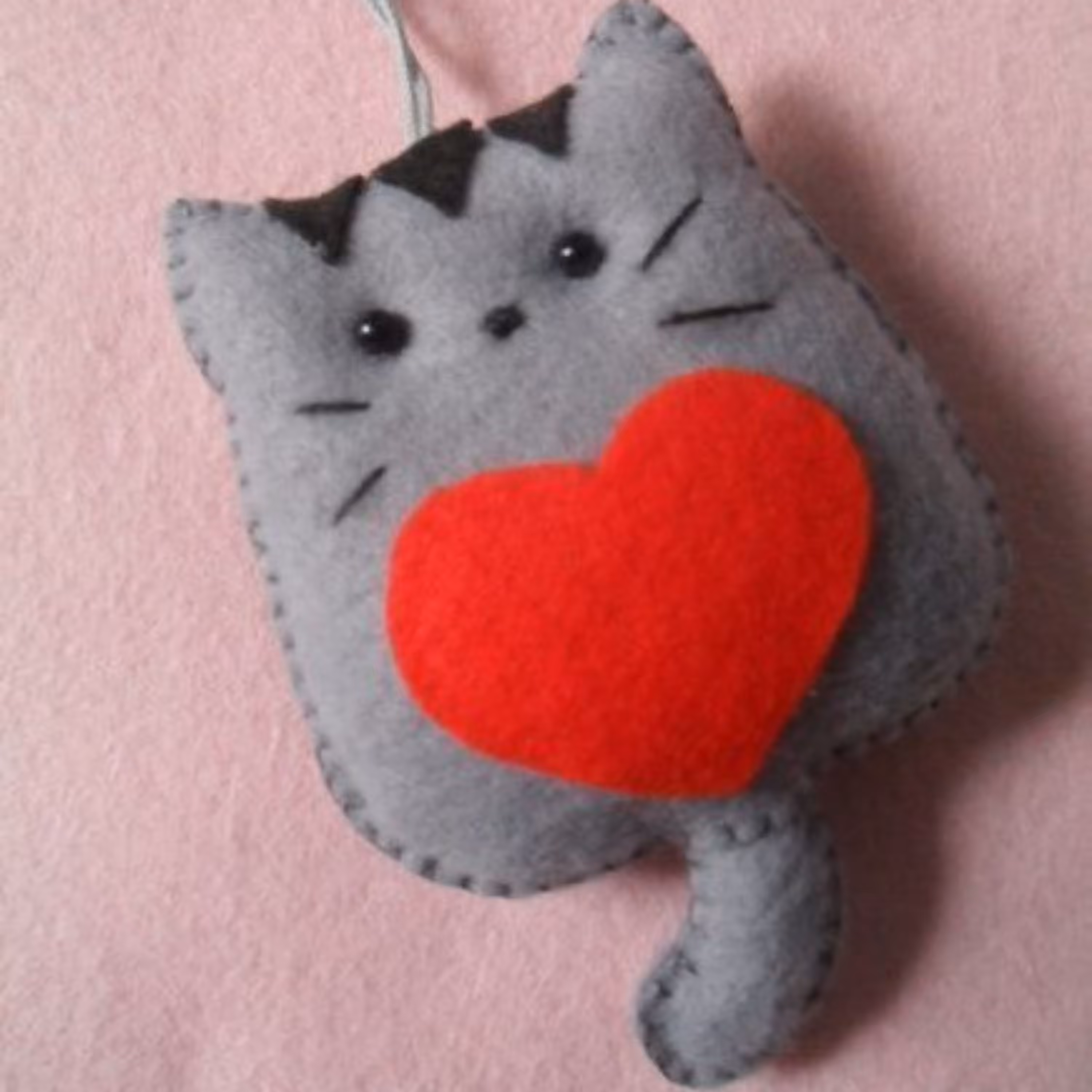 آویز کیف و جاکلیدی نمدی(طرح گربه)