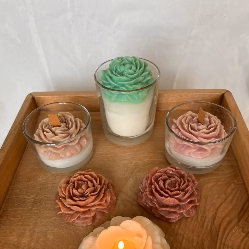 شمع شات شیشه ای آلاله سایز بزرگ آرزو