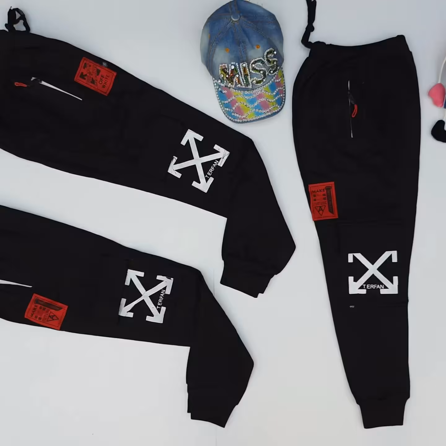 لباس راحتی شلوار خانگی ضربدری آف وایت پسرانه سایز 70 تا 95