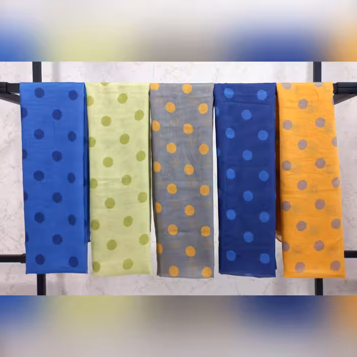 شال نخی طرح خال خالی بسیار سبک و خنک در شش رنگ زیبا