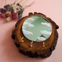 جاکلیدی چوبی طرح آسمان ابری ویترای