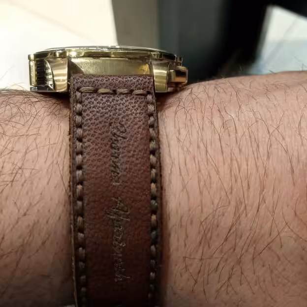 بند ساعت مردانه چرم طبیعی شتر دست دوز