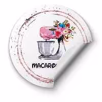 چاپ 1000 عدد لیبل یووی UV دایره ای - قطر 5.5 ( 8.5x9.6 )