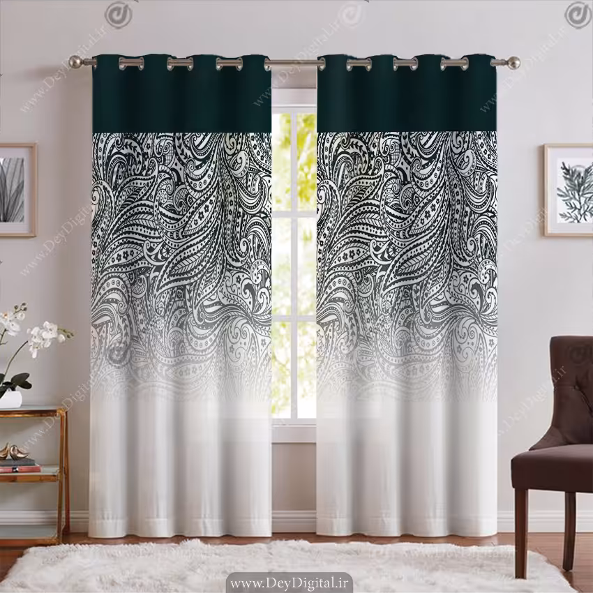 پرده پانچ مدل وکتوری رنگ کله غازی SA-2910