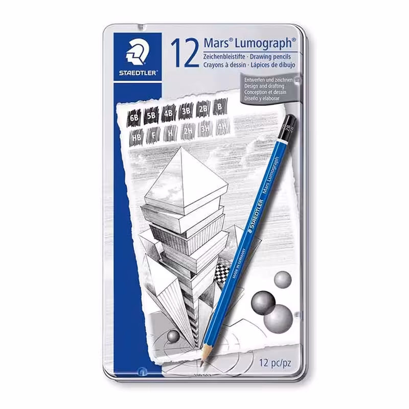 خرید مداد طراحی استدلر مدل Mars Lumograph 100 G12 بسته 12 عددی