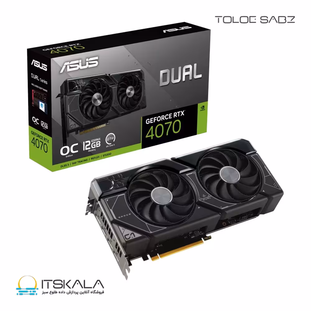 قیمت و خرید کارت گرافیک ایسوس مدل ASUS Dual GeForce RTX 4070 OC Edition 12GB GDDR6X | ITSKALA