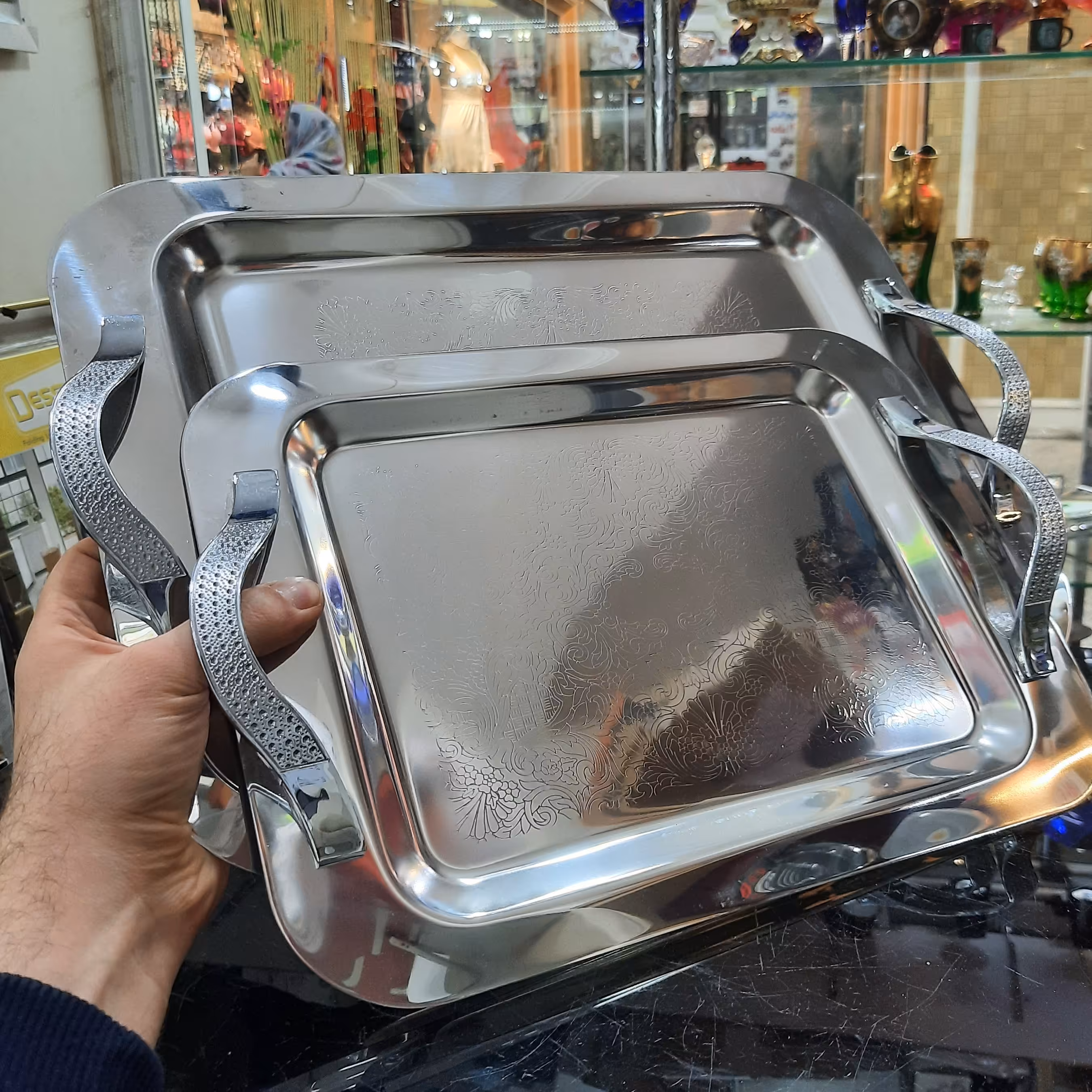 سینی کوچک و متوسط ، استیل اهربا نگید 5سال ضمانت 