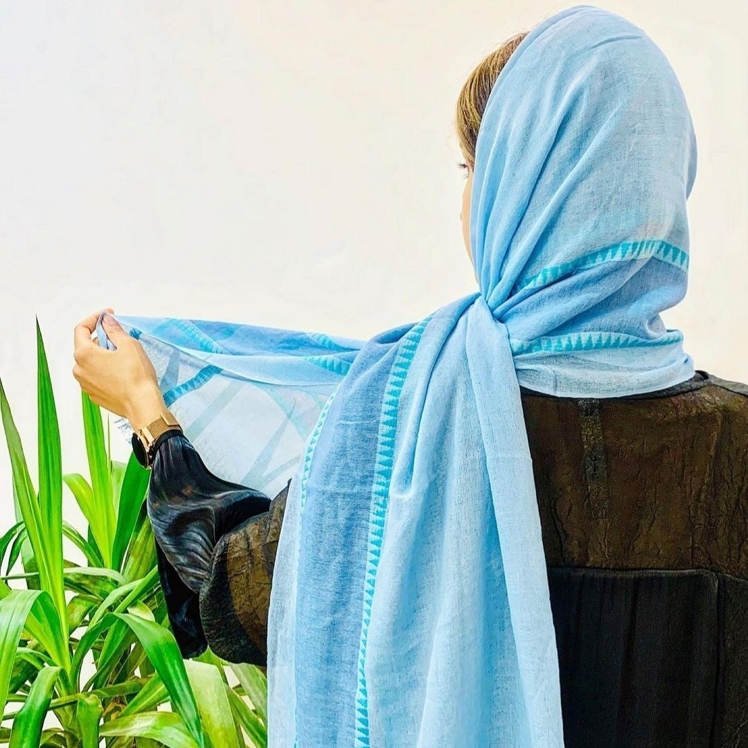 شال ساده نخی کنفی خنک تابستانه