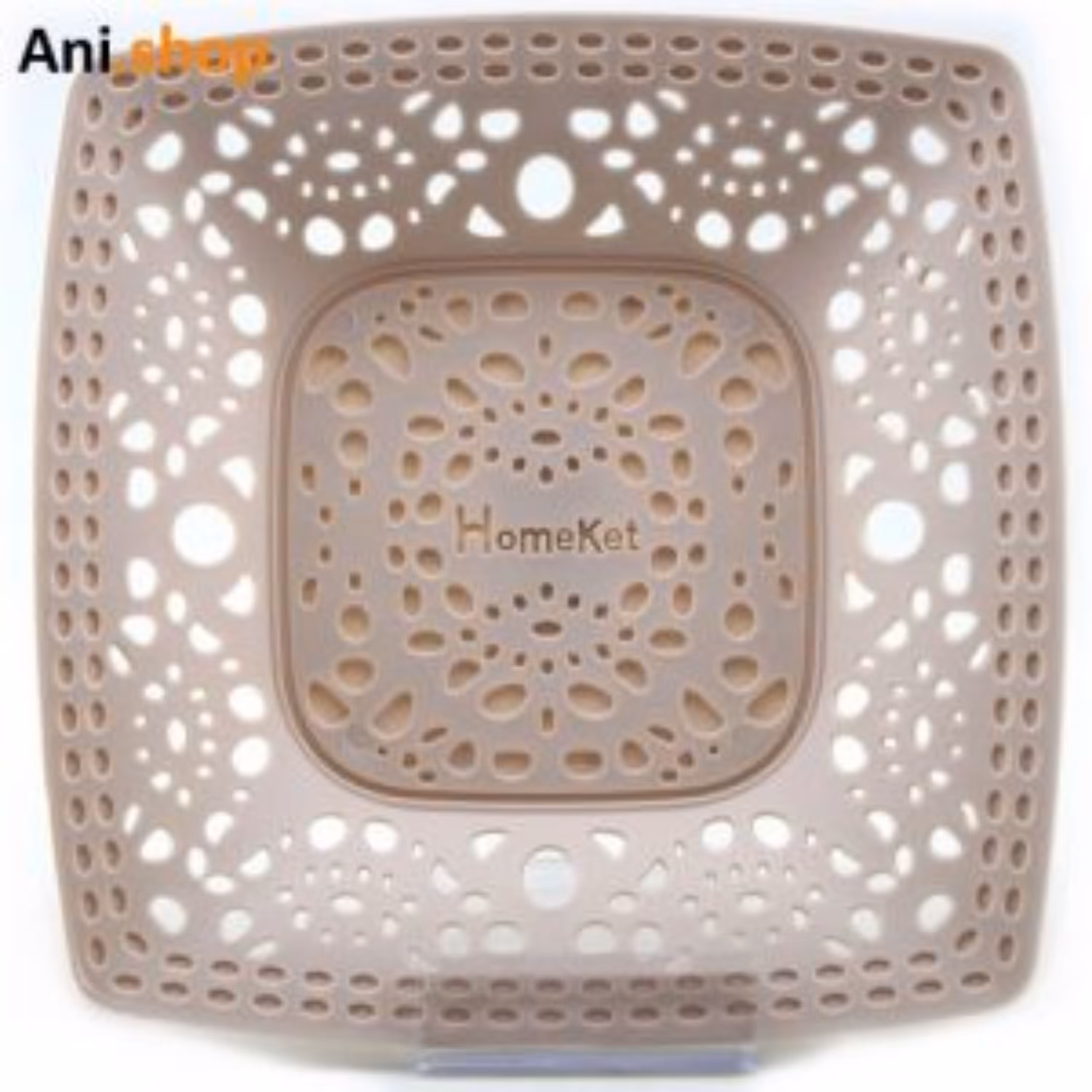 سبد نان و سبزی 3 عددی هوم کت مربع سایز1 رنگ سفید ez-74