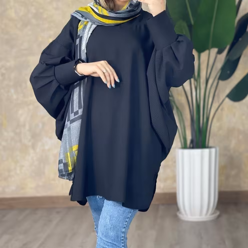 مانتو پانچ حریر میله ای