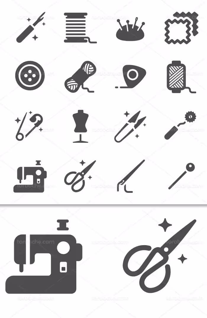 وکتور ابزار خیاطی | گرافیک با طعم تربچه