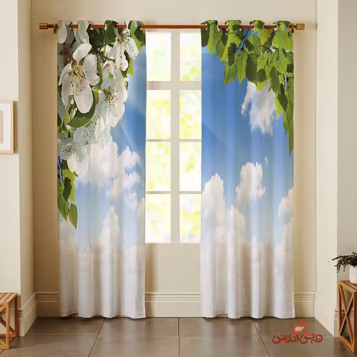 پرده 2عددی طرح منظره آسمان  کد 2513