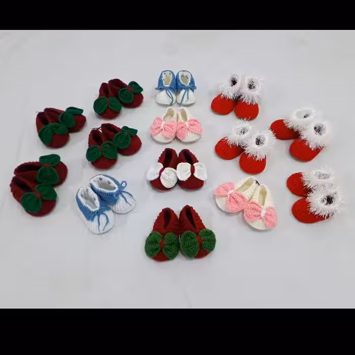 بافتنی پاپوش دخترانه و پسرانه 