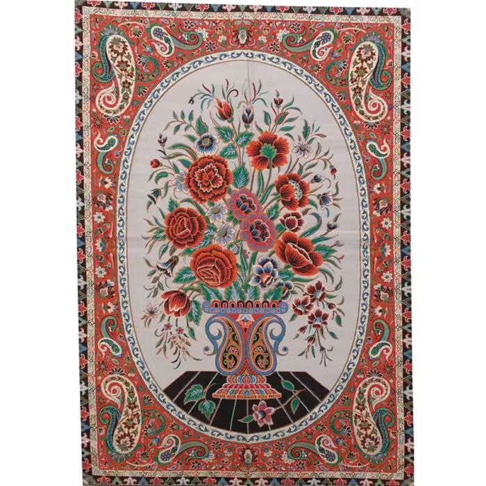 ترمه تابلوئی ابریشم  کد TRTAB12 یاسی نفیس لایی چسب دار بدون آستر مخصوص قاب