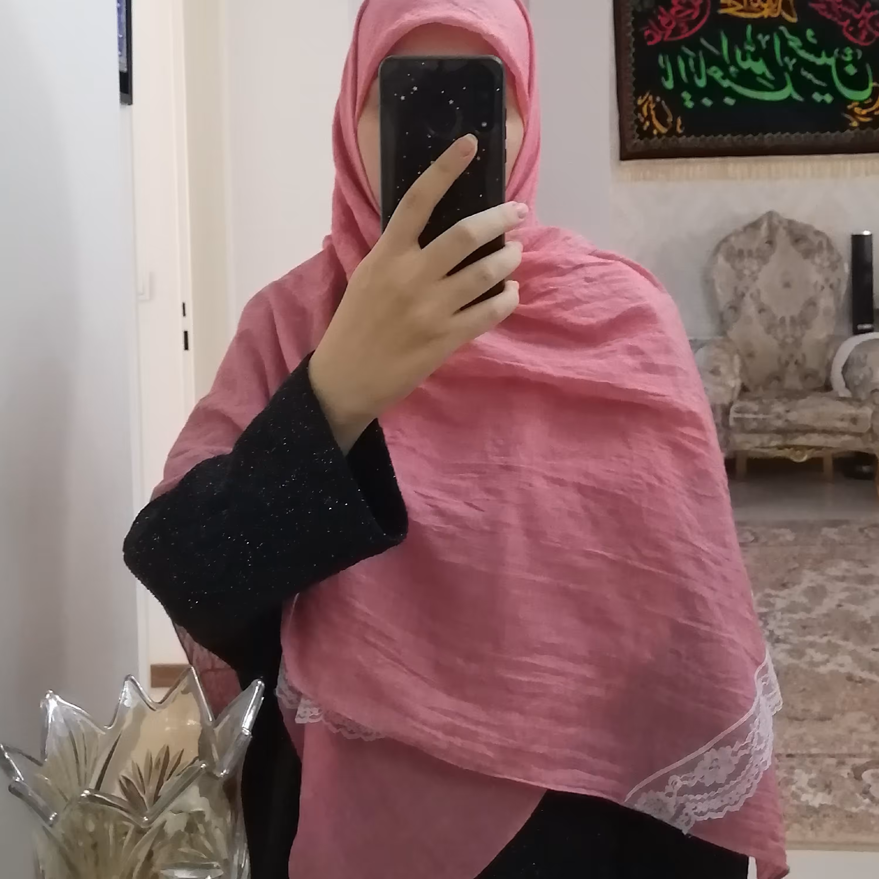 روسری وال ساده دستدوز