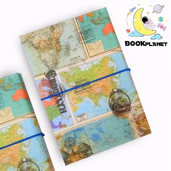 دفتر 100 برگ خط دار پیل طرح مپ (Map) مدل 1