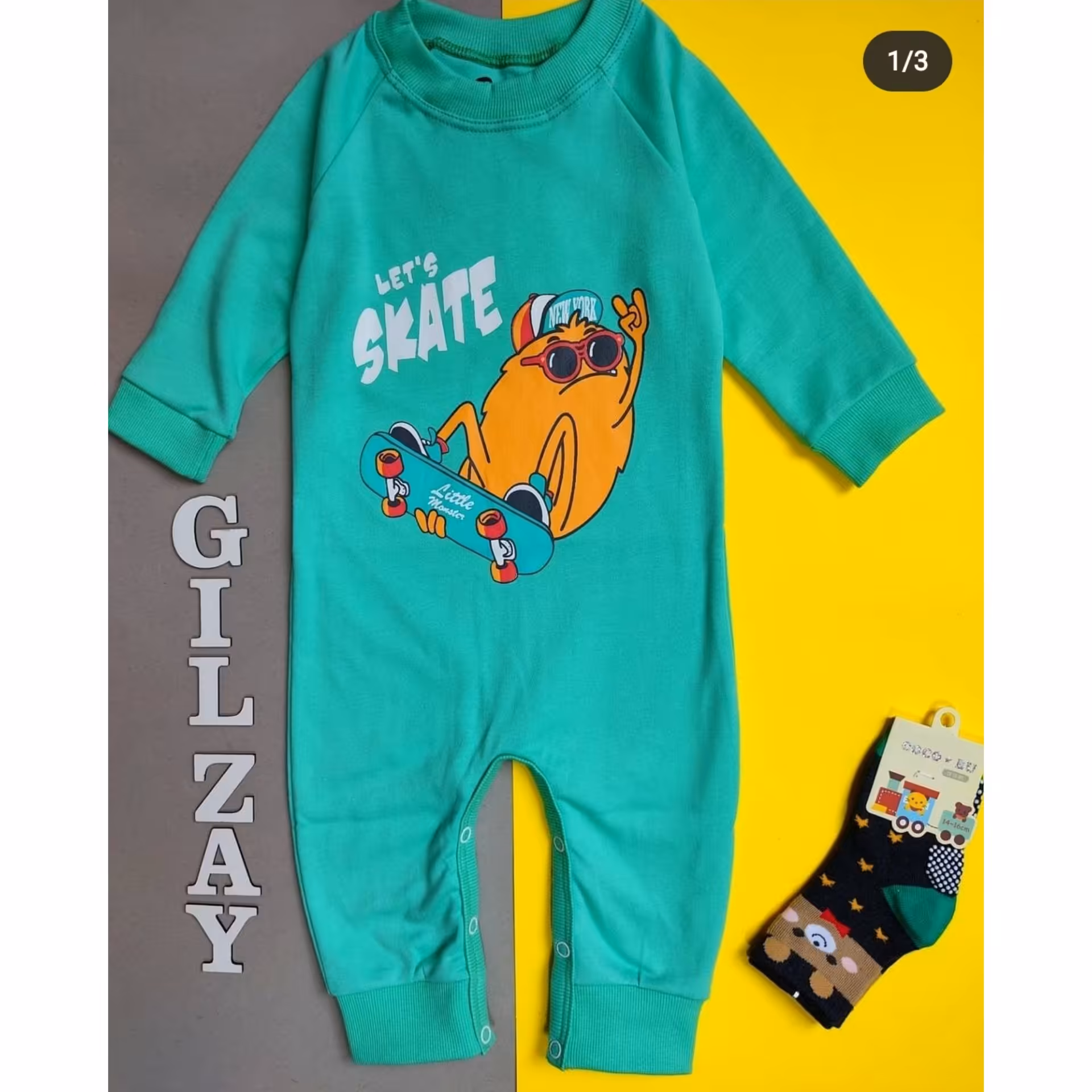 لباس بچگانه رامپر اسپرت طرح اسکیت