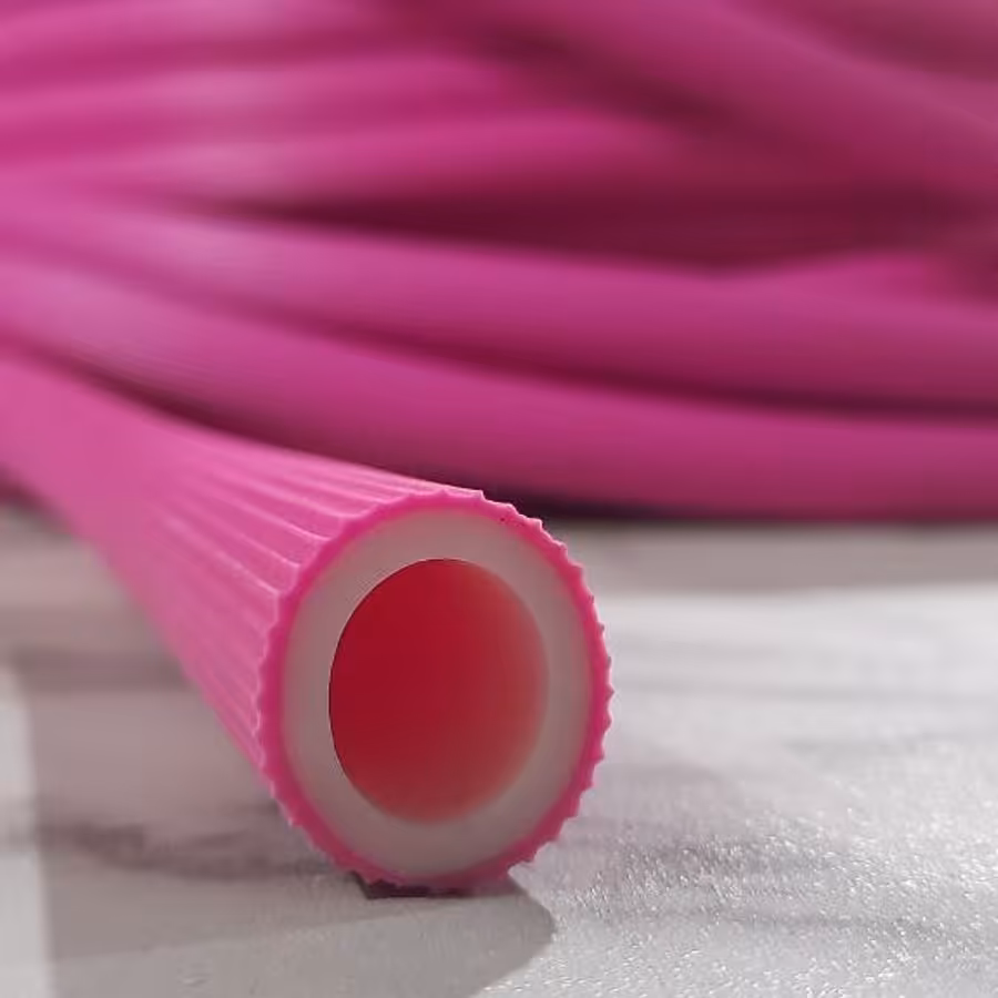 شلنگ آب ژله ای 2 لایه صورتی رنگ نمره2 ( یا 1.2 اینچ) خوش رنگ - کلاف 10متری
