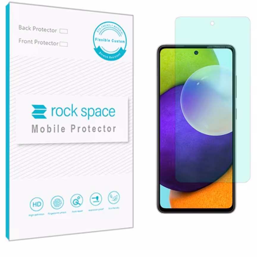 گلس سامسونگ A 52 مدل نانو هیدروژل گرین لایت برند راک اسپیس