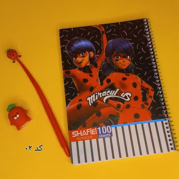 دفتر فنری 100 برگ فانتزی کد 02