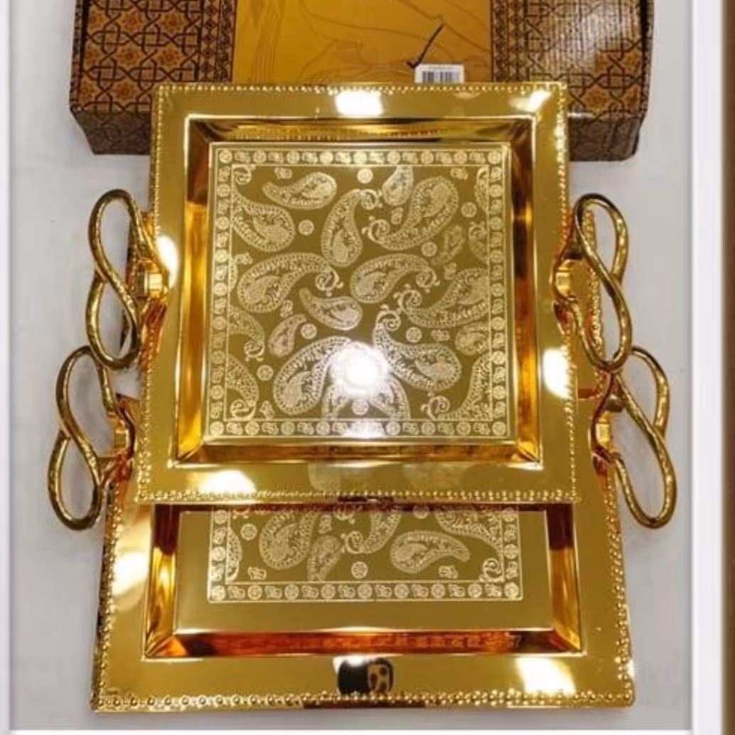 سینی دوتایی طلایی رمانتیک هوم 