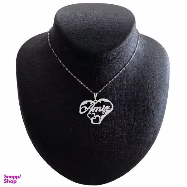 گردنبند نقره زنانه مدل امیر در قلب کد G-172