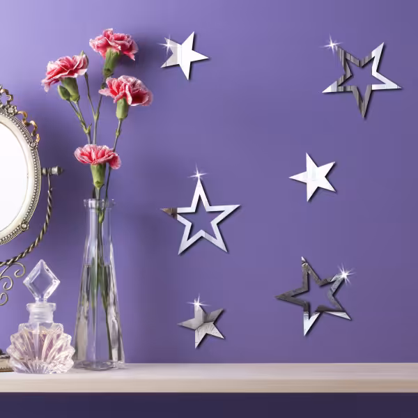 آینه دکوری طرح ستاره مجموعه 6 عددی