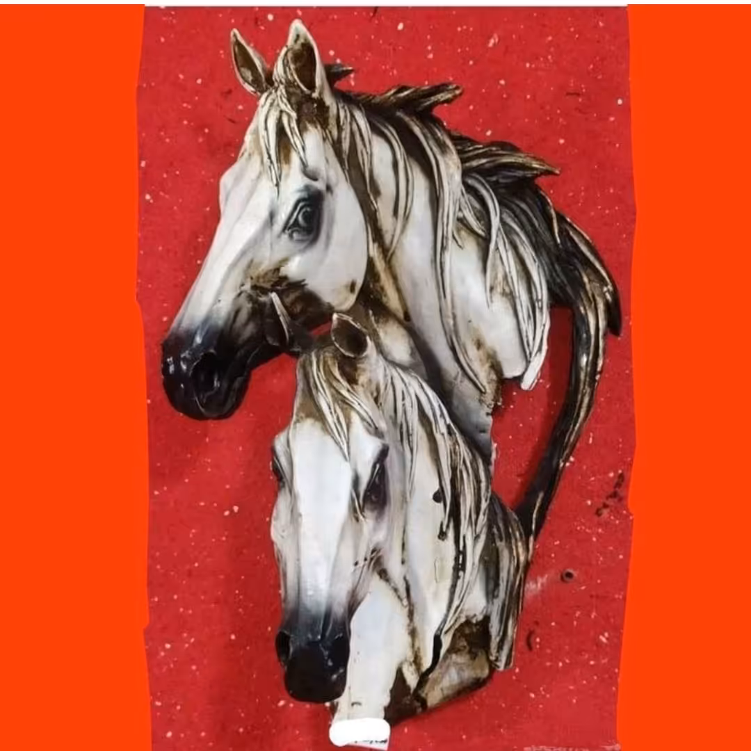 مجسمه دکوری تزیینی دیوارکوب رخ اسب