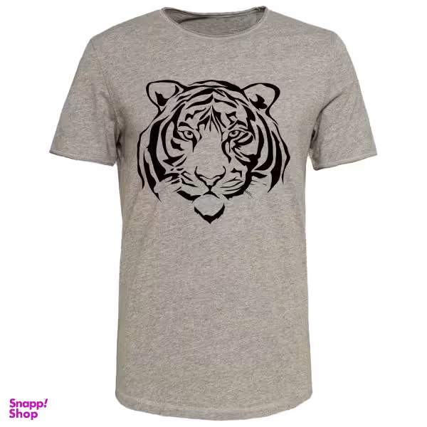 تیشرت آستین کوتاه مردانه مدل TIGER کد B015 رنگ طوسی
