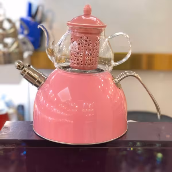 کتری قوری استیل رنگی