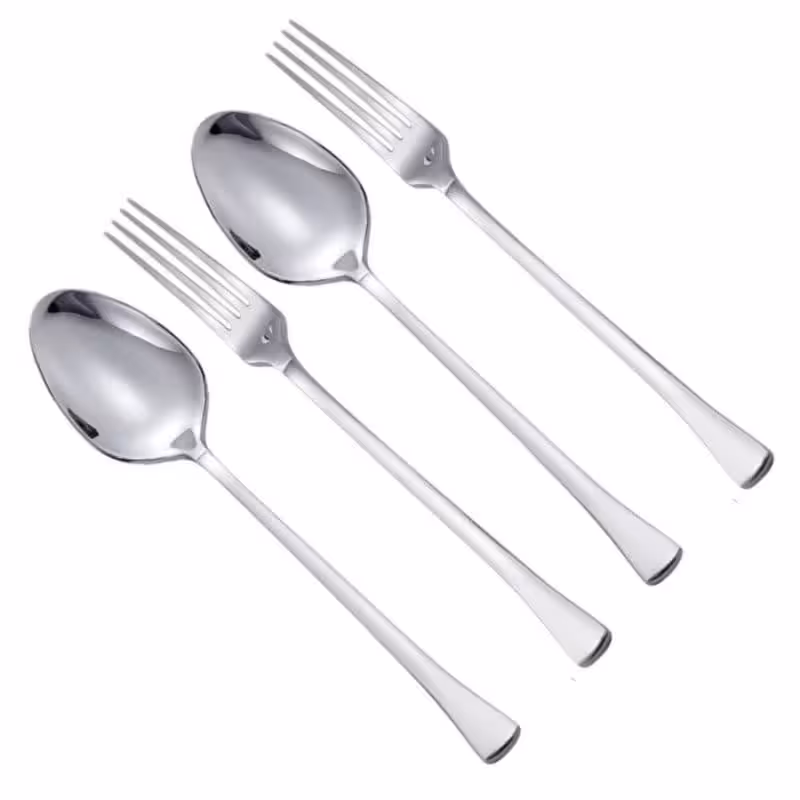 ست قاشق و چنگال 4 عددی جی فی نی GIFFINI استیل براق کد 04 