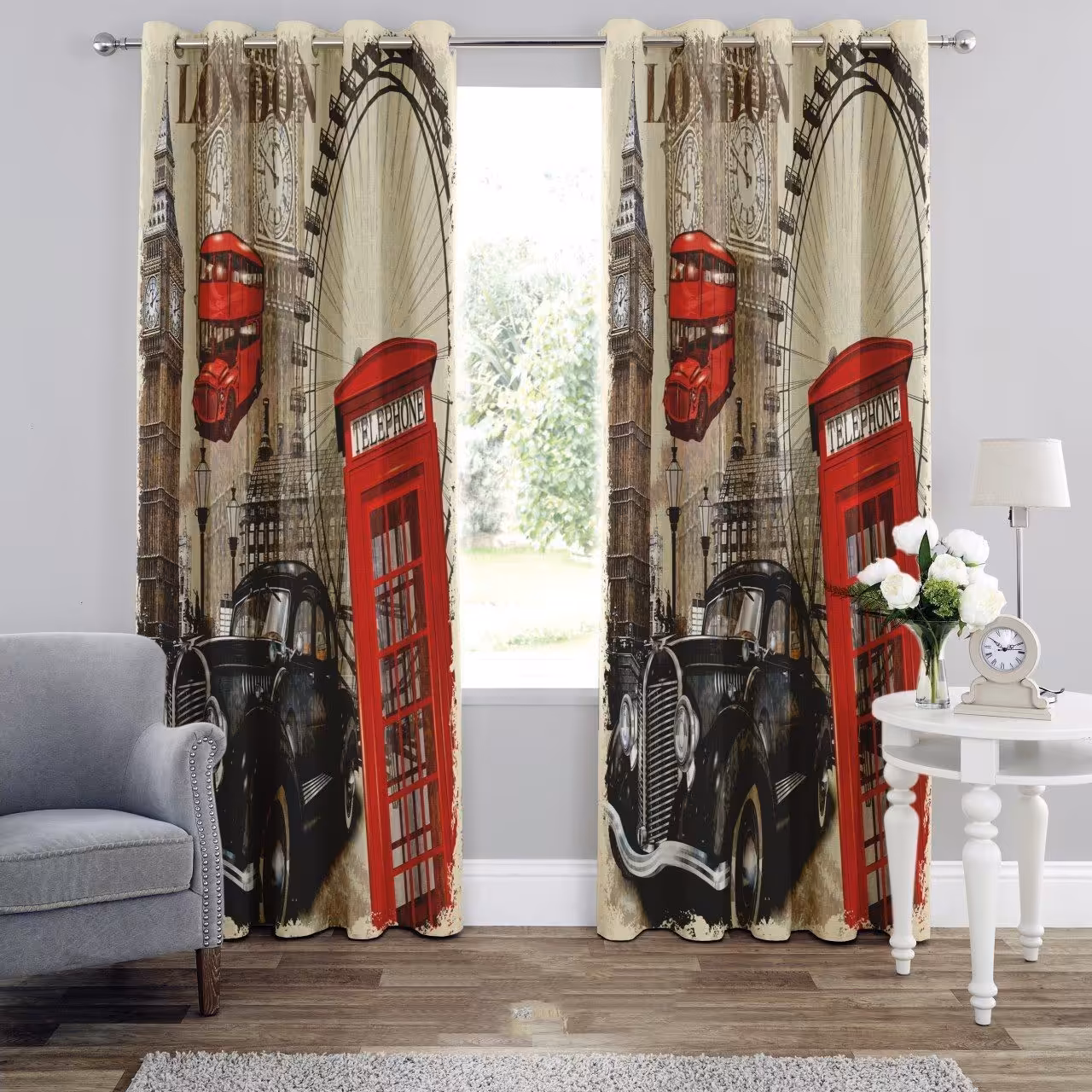 پرده چاپی  پانچ  طرح   نقاشی و منظره   کد 1717