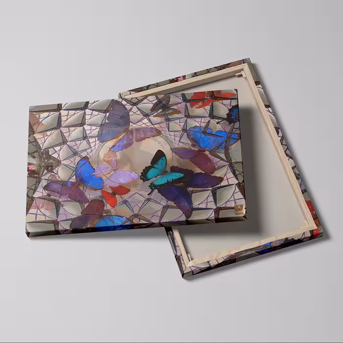 تابلو بوم تلفیقی نقاشیخط دیجیتال آرت گالری چارگوش  2949