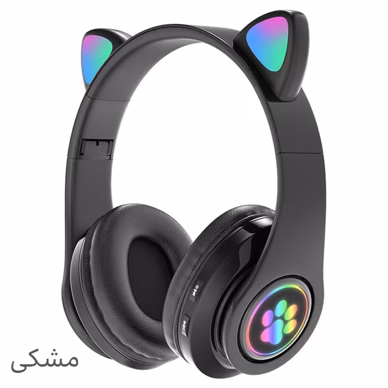 هدفون بلوتوثی گربه ای مدل B39M دارای رقص نور