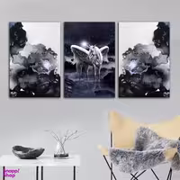 تابلو شاسی بکلیت طرح رزین و یونیکورن مدل SH-782 مجموعه 3 عددی