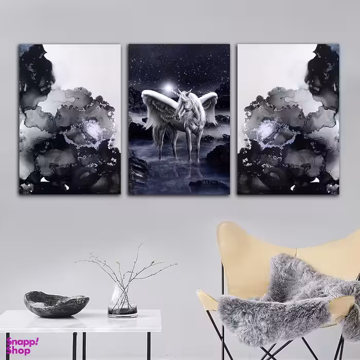 تابلو شاسی بکلیت طرح رزین و یونیکورن مدل SH-782 مجموعه 3 عددی