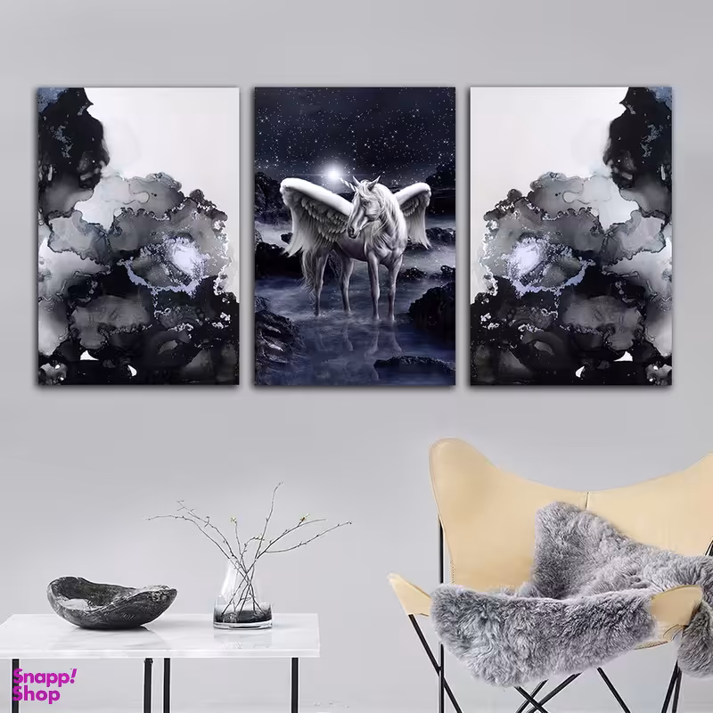 تابلو شاسی بکلیت طرح رزین و یونیکورن مدل SH-782 مجموعه 3 عددی