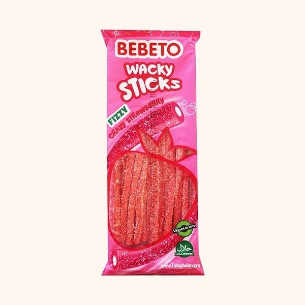 پاستیل لوله ای شکری توت فرنگی ببتو 180گرمی