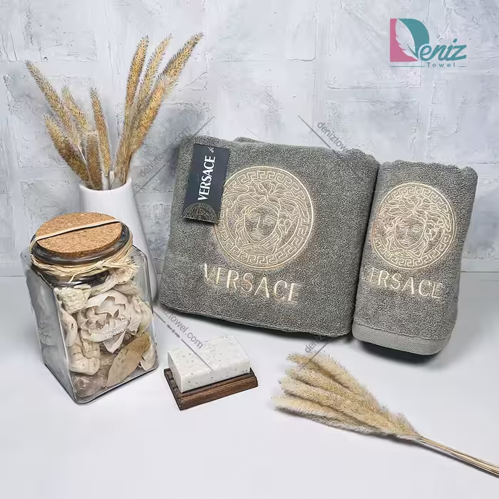 حوله ست استخری و دستی ورساچه رنگ صدری