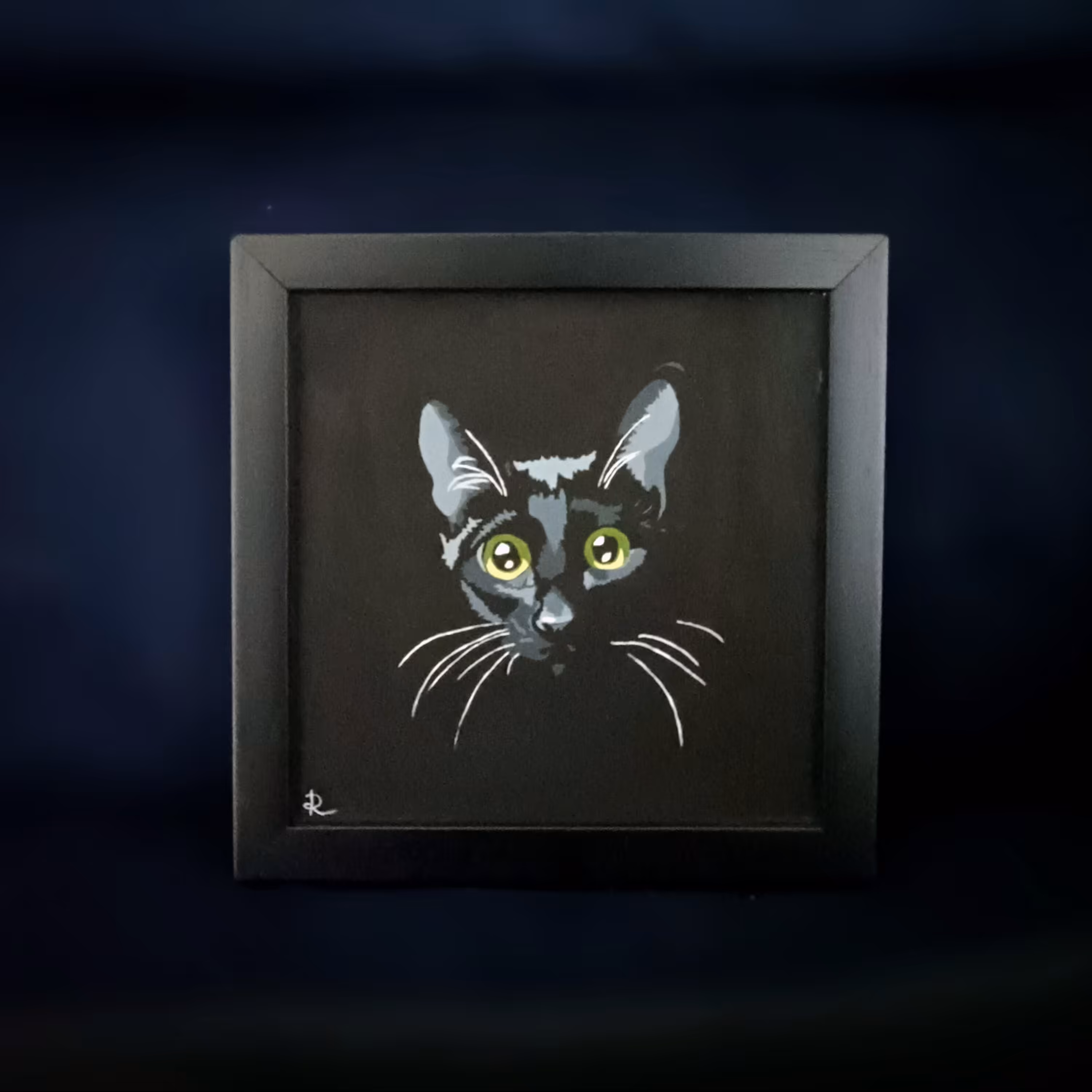 نقاشی قاب شده گربه