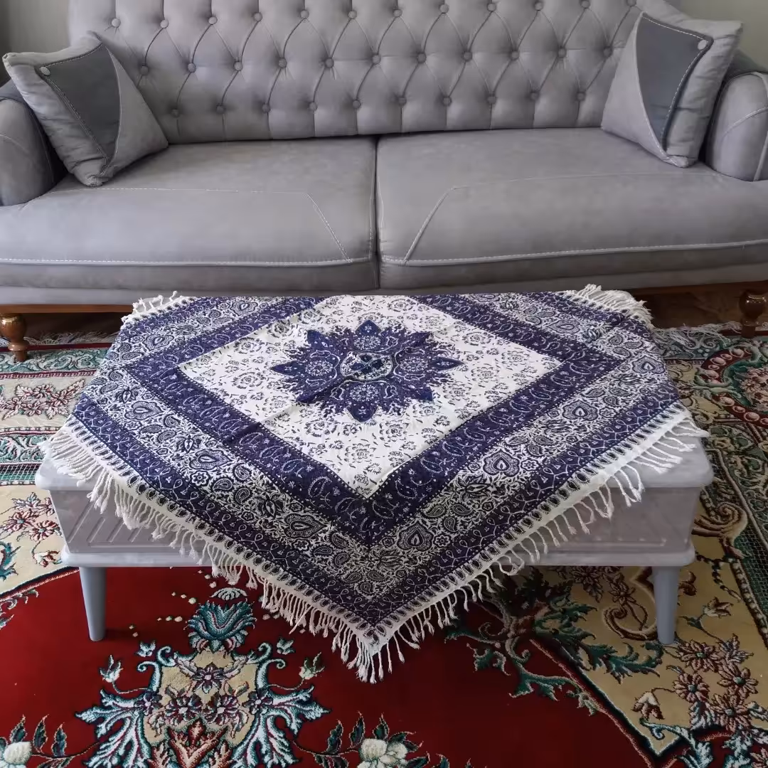 سفره قلمکاراصفهان طرح گل ترنج صادراتی ابعادیک دریک