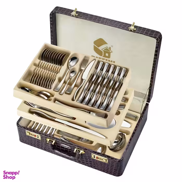 سرویس قاشق و چنگال 142 پارچه جی فی نی مدل L-85 لاکچری