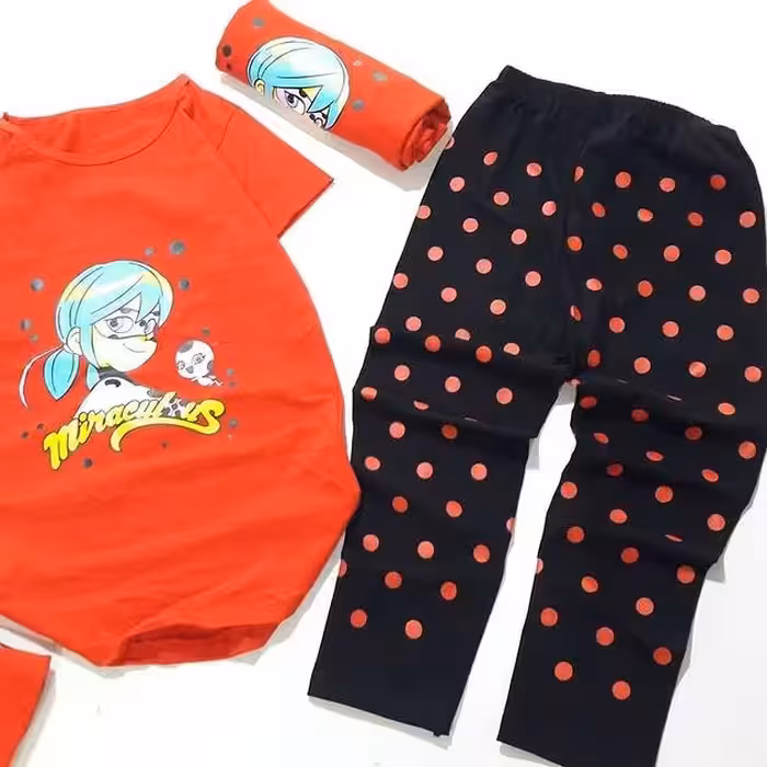 تیشرت شلوار دختر کفشدوزکی از 2 تا 9 سال