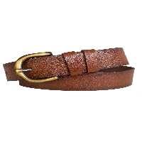 کمربند چند رنگ زنانه جین 100% چرم اصل قهوه ای با سگک برس طلایی افسانه 4 سانتی متر GoDeri