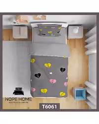 سرویس لحاف روتختی کودک یک نفره 5 تکه نوپه هوم Nopehome طرح قلب کد T6061