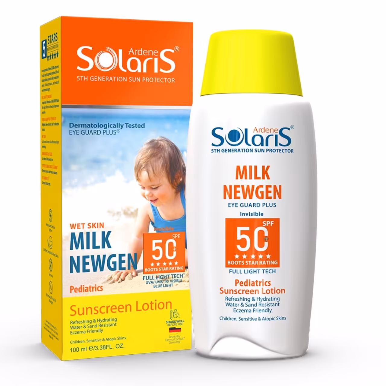 لوسیون ضد آفتاب کودک میلک نیوژن آردن سولاریس SPF50 حجم 100 ML