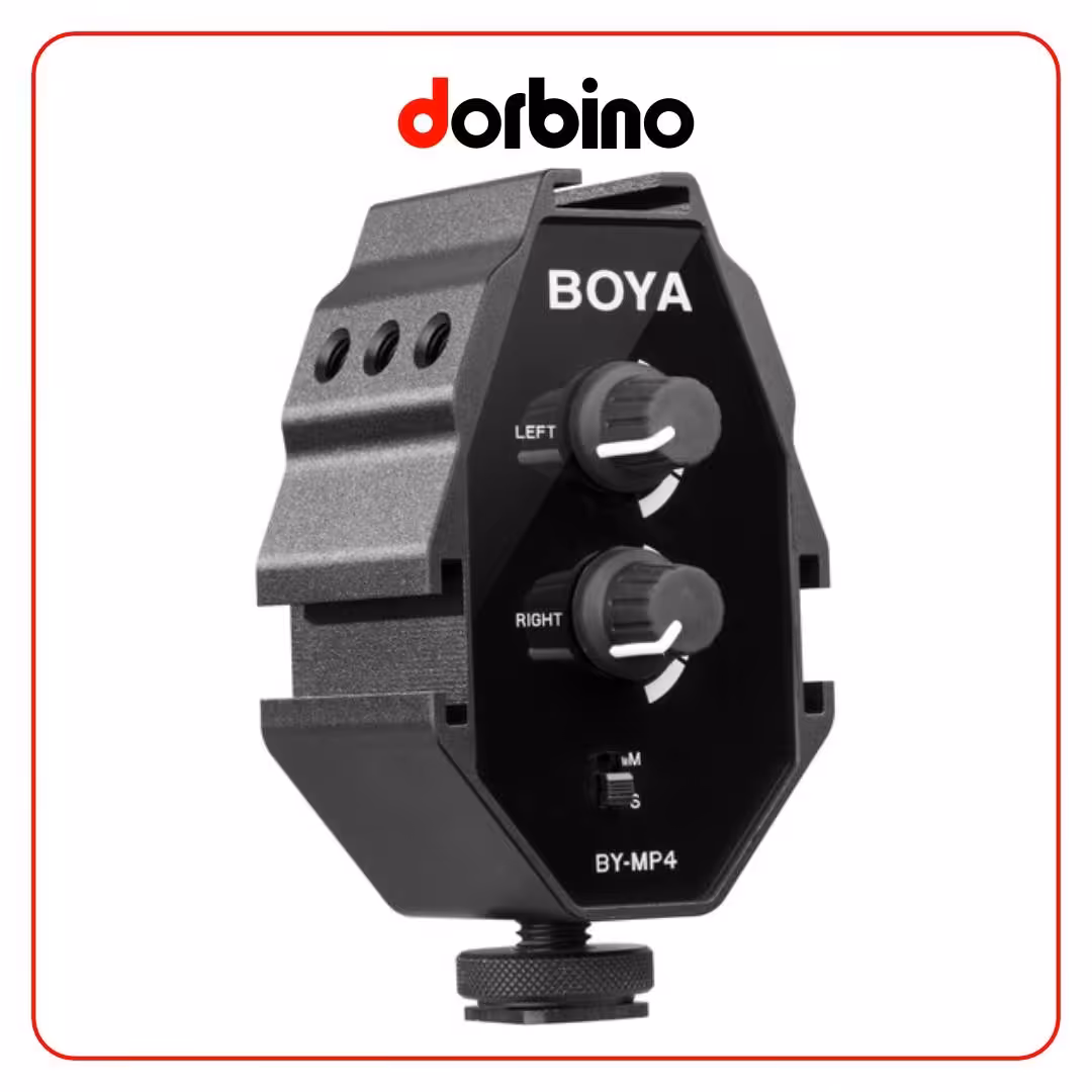 ضبط‌کننده‌ صدا دو کاناله BOYA BY-MP4 2-Channel Audio Adapter for Smartphone - فروشگاه دوربین دوربینو