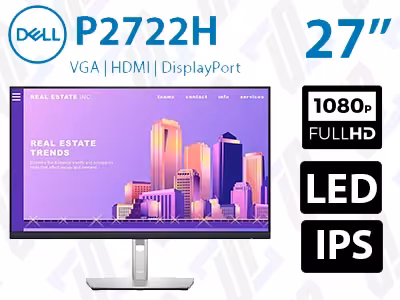 مانیتور استوک Dell P2722H سایز 27 اینچ FHD W-LED IPS HDMI sRGB 99% 5ms