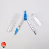 پرگار فلزی ساده رنگ آبی